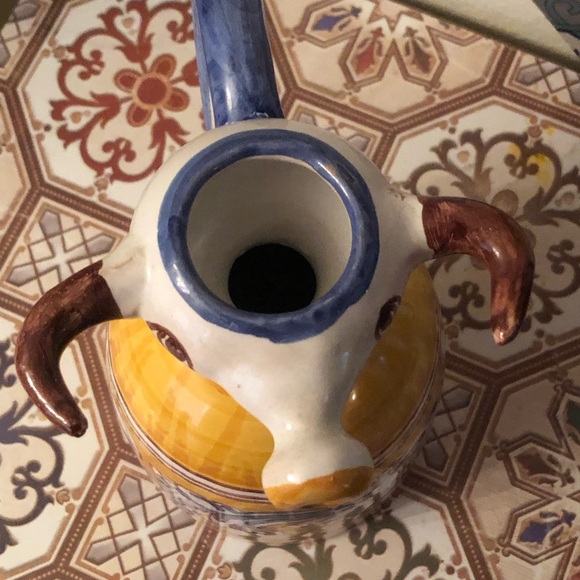 Vintage Spanish Pottery Bull Creamer Pitcher Spanish Signed Espana - Picture 8 of 9